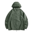 thumbnail image 1 of RXIRUCGD Men's Solid Color Ice Silk Pocket Zipper Sunscreen Clothes, Army Green, Size: S, 1 of 4
