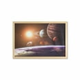 thumbnail image 1 of Galaxy Wall Art with Frame, Space Theme View of the Planets from Earth Science Room Art with Sun and Moon, Printed Fabric Poster for Bathroom Living Room, 35" x 23", Magenta Orange, by Ambesonne, 1 of 2