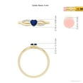 thumbnail image 4 of Angara Natural 0.3 Ct. Blue Sapphire with Diamond Heart Ring in 14K Yellow Gold for Women (Ring Size: 11.5), 4 of 9