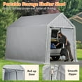 thumbnail image 4 of Heavy Duty Outdoor Storage Shed with Roll-up Zipper Door Waterproof and UV Resistant Portable Garage Carport for Motorcycle Bike Garden Tools Grey, 4 of 8