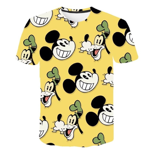 Verano moda niños Mickey Mouse camiseta 2023 niños camiseta niños ropa estampado dibujos animados camisetas niños ropa 4-14 Year6T Gao Jinjia LED
