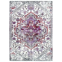 SAFAVIEH Skyler Paylynn Oriental Area Rug, Ivory/Purple, 5'1" x 7'6"