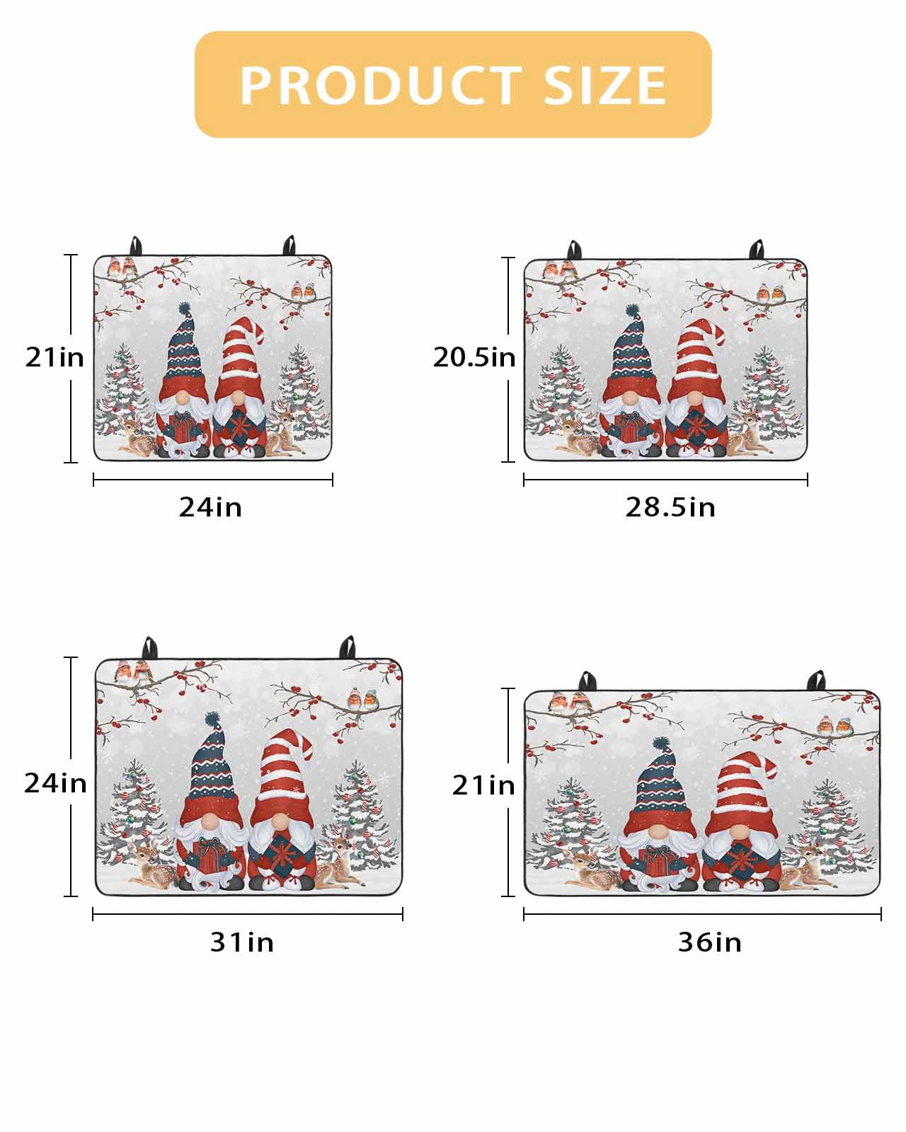 Large Induction Cooktop Protector Mat Christmas Grey Stove Top Covers for Electric Stove, Gnomes Xmas Tree Cardinal Birds Snowflake Snowflake Decorative Stove Burner Cover Mats, Glass Top Stove Cover
