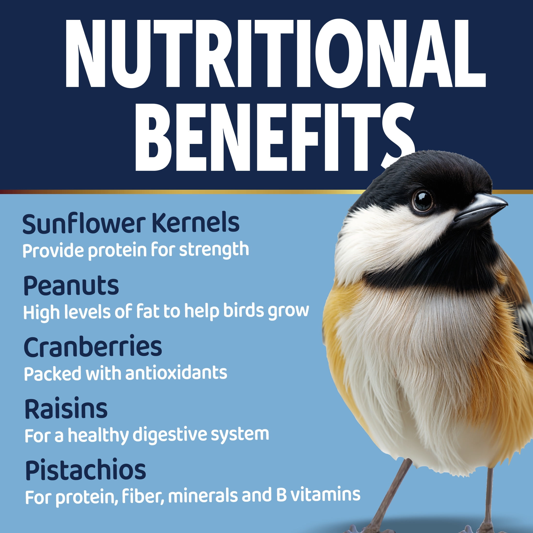 3-D Pro Blends Nut N' Berry Blend Wild Bird Food, Wild Bird Seed, 15 Pounds