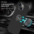 thumbnail image 5 of Case for iPhone13 6.1, Smooth Dual Layer Hard Military Phone Case with 360 Degree Ring Stand Silicone Bumper Shockproof Protective Case (Camera Protection) Magnetic Car Holder Cover-Black, 5 of 15