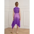 thumbnail image 6 of YiZYiF Girls Lyrical Praise Dance Dress Sparky Sequins Sleeveless Liturgical Worship Tunic Overlay Purple 6, 6 of 7