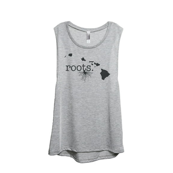 Thread Tank Home Roots State Hawaii HI Women's Sleeveless Muscle Tank Top Sport Grey Small