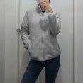 thumbnail image 4 of Pompotops Women Soild Long Sleeve Turn-Down Collar Patchwork Pullover T-Shirt Blouse Tops, 4 of 9
