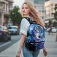 thumbnail image 4 of Psesaysky Galaxy Wolf Feather Girls Boys School Backpacks Large Capacity Shoulder Book Bags, 4 of 7