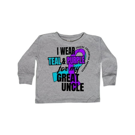 

Inktastic Suicide Prevention I Wear Teal and Purple for My Great Uncle Gift Toddler Boy or Toddler Girl Long Sleeve T-Shirt