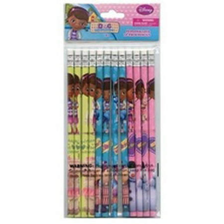Doc Mcstuffins Light-green/Blue/Pink Wooden Pencils Pack of 12