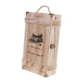 thumbnail image 1 of Botella de vino Caja de madera Caja de embalaje de madera de transporte de cuerda Cajas de vino de 2 Caja de paquete con, 1 of 5