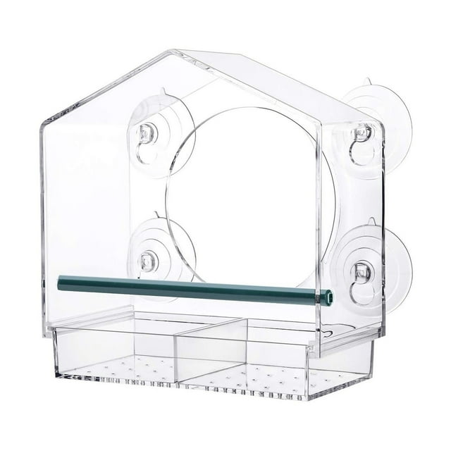Hearth & Gear Transparent Acrylic Triangle Bird Feeder For Birds Durable And Stylish Design Squirrel Guards for Feeders Platform Feeder with Feeder Suet Feeder for Birds Proof Squirrel Feeder Feeder