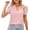 Light Pink, variant on RMGVDSD Women's 2025 Fashion Tops Women's V Neck T Shirt With Chiffon Pompom Casual Summer Top Trendy Going Out Tops
