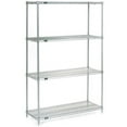 thumbnail image 2 of Nexel 4 Tier Wire Shelving Starter Unit, Stainless Steel, 24"W x 14"D x 63"H, 2 of 5