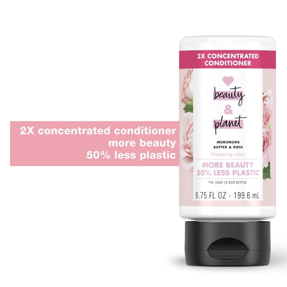 Love Beauty and Planet Blooming Color 2X Concentrated nourishing Moisturizing Daily Conditioner with Murumuru Butter & Rose, 6.75 fl oz