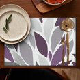 thumbnail image 4 of Purple Leaf Pattern Summer Placemats Table Placemats Set Of 6-Linen Kitchen Washable Placemats Table Mats 11.8"x17.7"Non-Slip Heat Resistant, 4 of 5