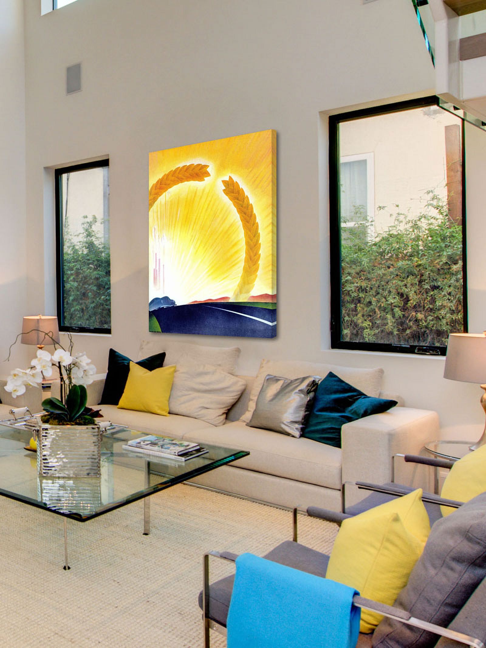 "Yellow Rays" Painting Print on Wrapped Canvas