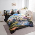thumbnail image 3 of Feelyou Vintage Princess Castle Bedding Comforter Set 7pcs, Dreamy Fairy Tale King Bedding Sets, Teens Kids Girls Women Reversible Bed Sheets, Luxury Bedroom Decor, 3 of 7