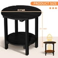 thumbnail image 7 of Nalone HDPE Adirondack Outdoor Side Table, Double Layer With Shelf All Weather Use Patio End Table, Outside Coffee Side End Table, Black, 7 of 7