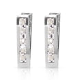 thumbnail image 2 of Galaxy Gold 14K White Gold 1.2 Carat Natural White Topaz Huggie Earrings - April Birthstone - Courage & Clarity - Fine Jewelry for Women, 2 of 3