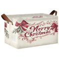 thumbnail image 2 of BZSMCE Collapsible Fabric Cube Storage Bins Simple Christmas Bowknot Design Pattern Storage Box, 2 of 8