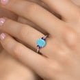 thumbnail image 4 of Gem Stone King 925 Sterling Silver Green Turquoise and Purple Amethyst Engagement Ring for Women | 2.00 Cttw | Oval 9X7MM | Gemstone Birthstone | Size 6, 4 of 6