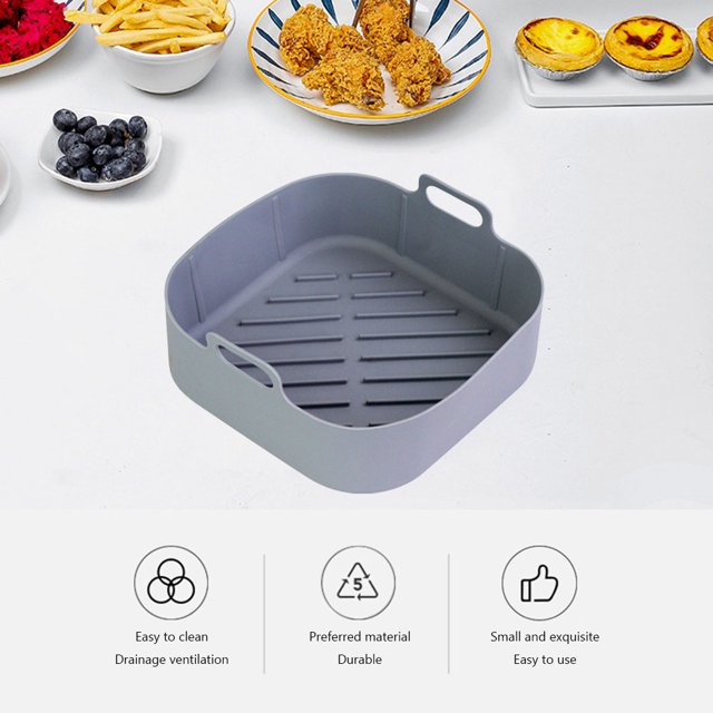 Freidora de aire, olla de silicona, sartenes antiadherentes reutilizables para hornear en familia, camping (C) Ehuebsd Libre de BPA