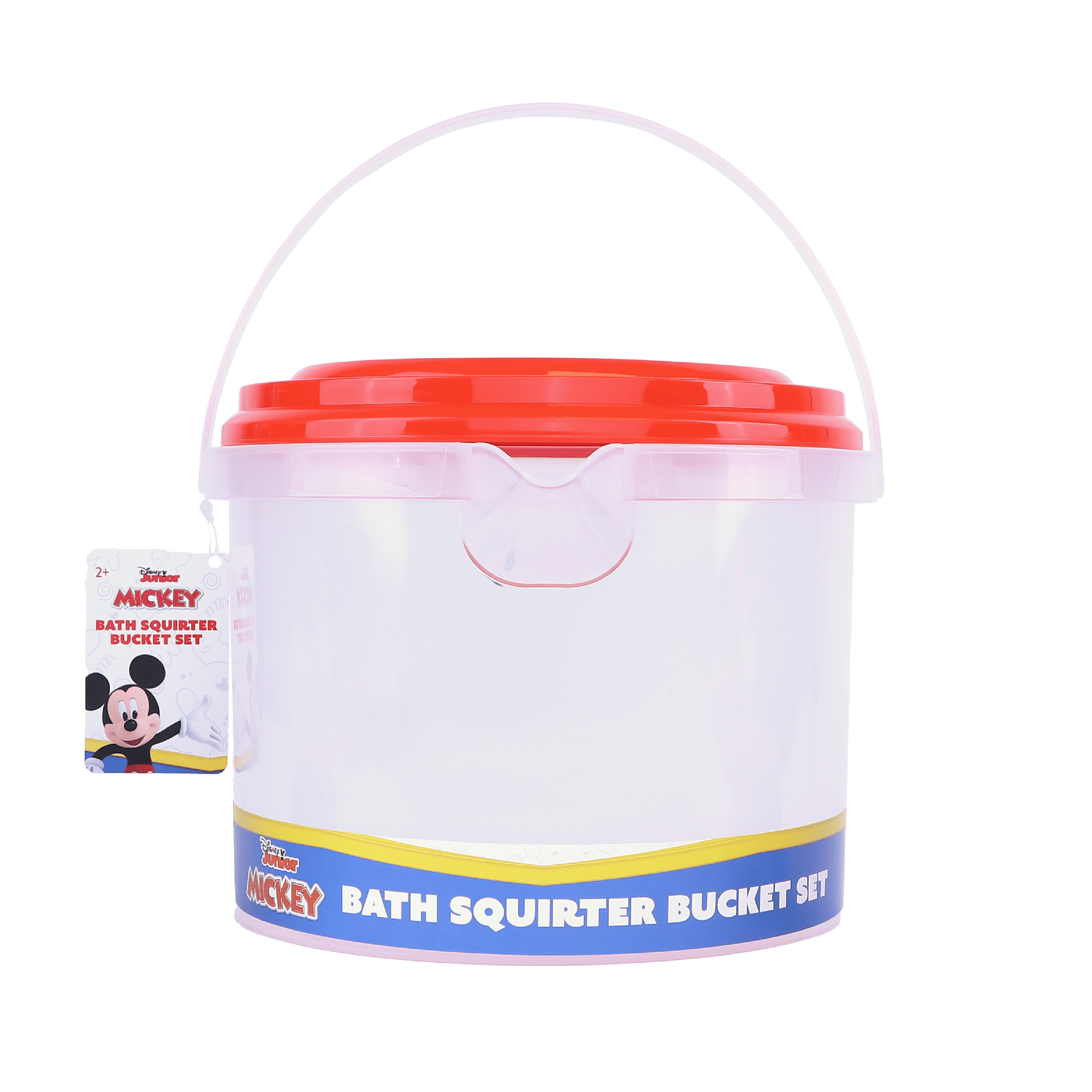 Disney Mickey & Friends - 5 Piece Bath Squirter Bucket Set -Bath Toys for Baby and Toddlers - Includes Organizer Bucket - Store Bath Time Water Toys