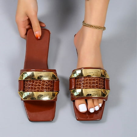 

Women s Leisure Vacation Comfort Open Toe Square Toe Flat Beach Sandals