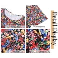thumbnail image 6 of Fantaslook Women Tunic Tops Casual Henley Short Sleeve Shirts Floral Blouses Loose Summer Tops, 6 of 8