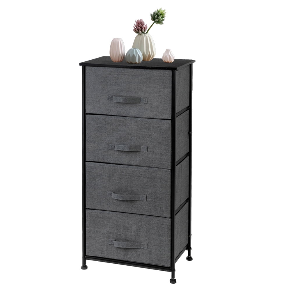 4 Drawer Dresser, SEGMART Fabric Dressers for Bedroom, Easy Pull Tall ...