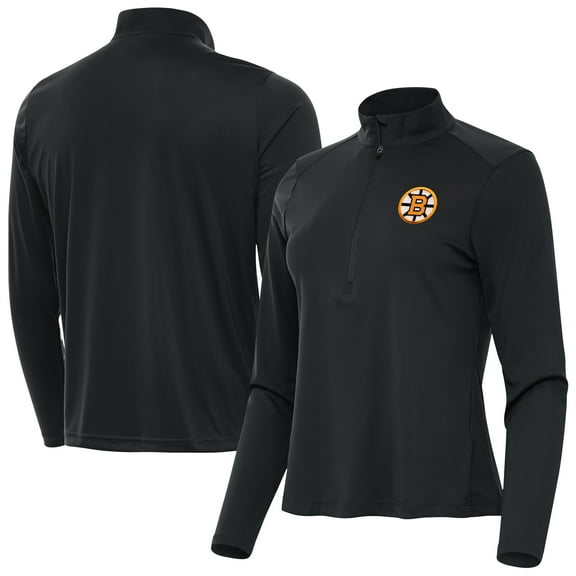 Women's Antigua Gray Boston Bruins Tribute Half-Zip Pullover