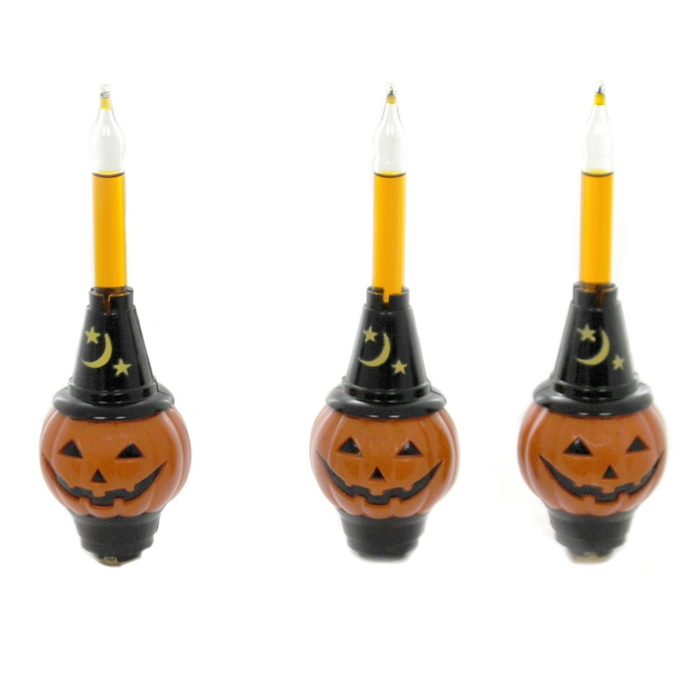 Shiny Brite PUMPKIN BUBBLE LIGHT ST/3 Plastic Halloween Replacement