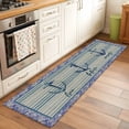 thumbnail image 2 of Nautical Archor 2'x6' Runner Rugs for Hallway Kitchen Bedside Non Slip, Vintage Country Ocean Archor Blue Stripes Entryway Rug Runners with Rubber Backing, Long Carpet Runner for Laundry Room, 2 of 8