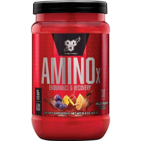 BSN Amino X Amino Acids + BCAA Powder, Fruit Punch, 30