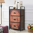 thumbnail image 4 of Costway 3 Drawer Fabric Dresser Storage Tower Nightstand Sturdy Steel Frame Closet, 4 of 11