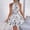 White, variant on Women's Casual Dress Women's Casual Leopard Print Ruffle Hanging Neck Dress White M