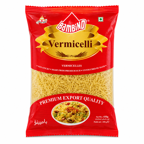 Bambino Shortcut Vermicelli 350g – Premium Roasted Seviyan | Non-Sticky Vermicelli for Upma, Kheer & Desserts