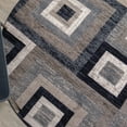 thumbnail image 4 of BizChair Geometric 5' x 5' Blue, Grey, and White Round Olefin Area Rug with Cotton Backing, Living Room, Bedroom, 4 of 10