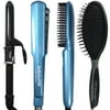 Babyliss Pro Flat Iron Paddle Brush and Curling Iron Set for Professionals
