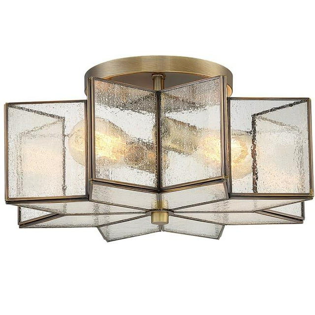 Meridian M60004NB 2 Demi-Couchage Léger - Verre Ensemencé Clair avec Laiton Naturel