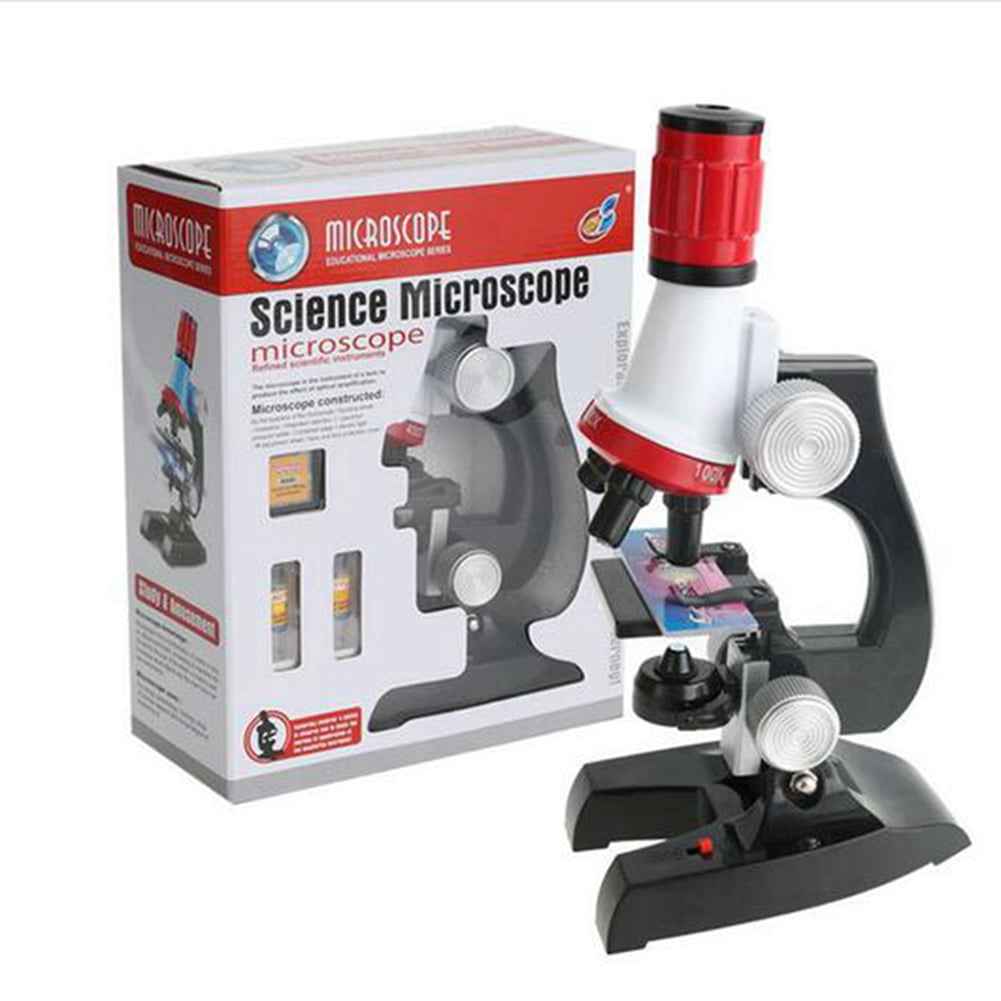 Science Kits for Kids Beginner Microscope with LED 100X 400X and 1200X