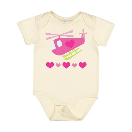 

Inktastic Valentine Pink Heart Helicopter Gift Baby Boy or Baby Girl Bodysuit