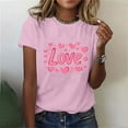 thumbnail image 2 of Jsaierl Women's Valentines Day Shirts Sweet Love Heart Graphic Tees Work Short Sleeve Blouse Round Neck Tunic T-shirt Tops Womens Fashion, 2 of 6