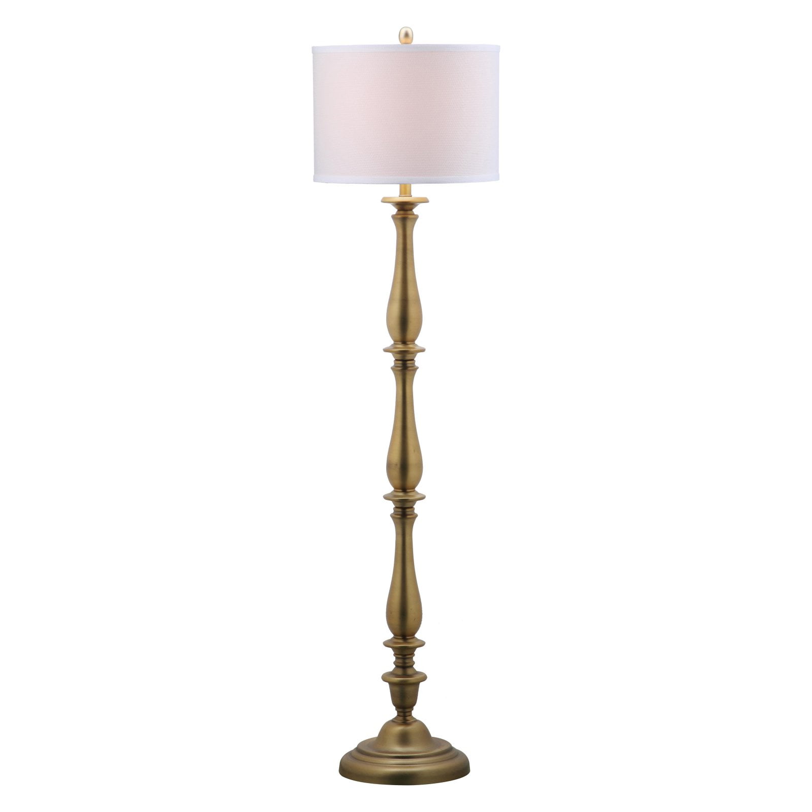 Safavieh Isannah Candlestick Floor Lamp With Cfl Bulb Gold Off White Shade
