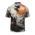 thumbnail image 5 of JULMCOMO Halloween Polo Shirts for Men Pumpkin Bat Castle Print Quick Dry Short Sleeve Casual Loose Golf Shirts Holiday Party Graphic Tees Orange 3XL, 5 of 6