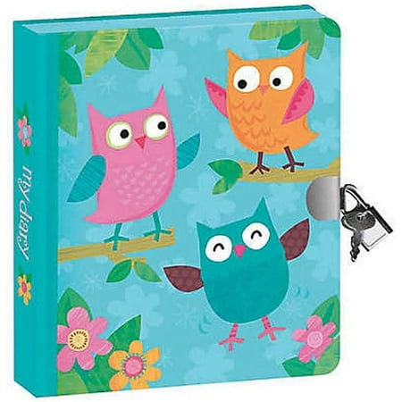 MindWare Three Owls Lockable Diary, Child, Blank Diary & Journal, with 1 Lock & 2 Keys, 208 Pages