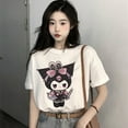 thumbnail image 2 of Kuromi T-shirt Women Cotton Fashion Tees Shirts Kawaii Sanrio Melody Cartoons Oversize Fashion Casual Clothes Streetwear Y2K Top, 2 of 23
