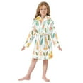 thumbnail image 6 of FORMRS Niños Bathrobe Unisex Hooded Robe Soft Plush Pajamas Sleepwear, Size 7-9T, Orange Retro Flower, 6 of 7